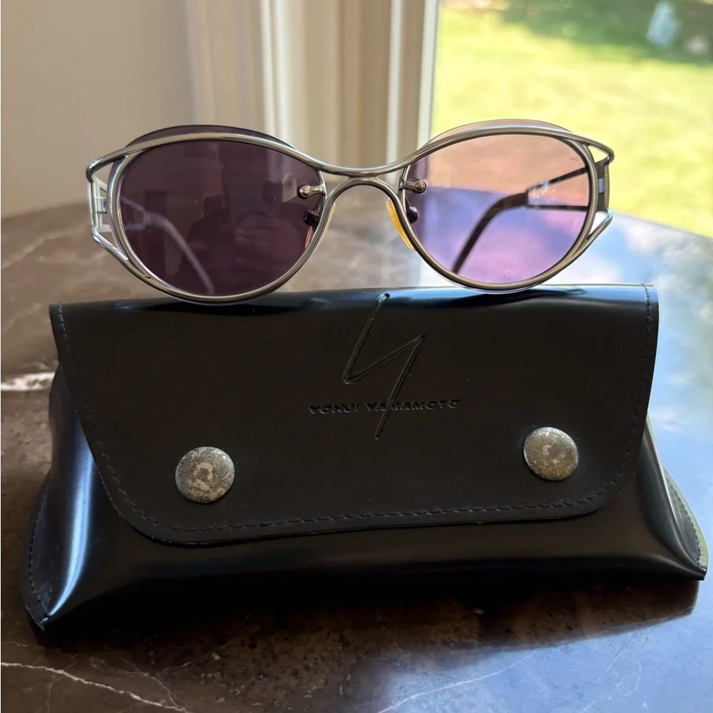 Yohji Yamamoto 52-5105 Vintage 90s Sunglasses Purple Lens Metal Frame Japan Made
